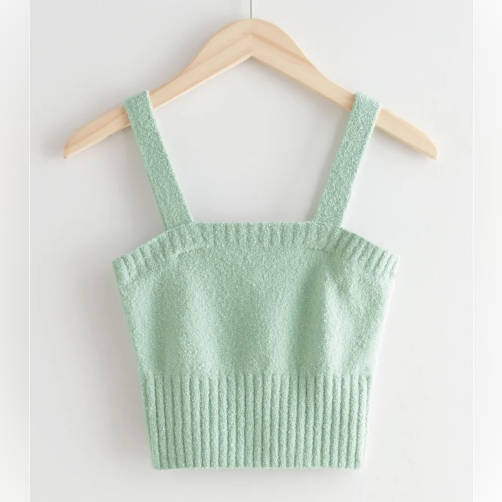 & OTHER STORIES CROPPED FITTED KNIT TOP MEDIUM